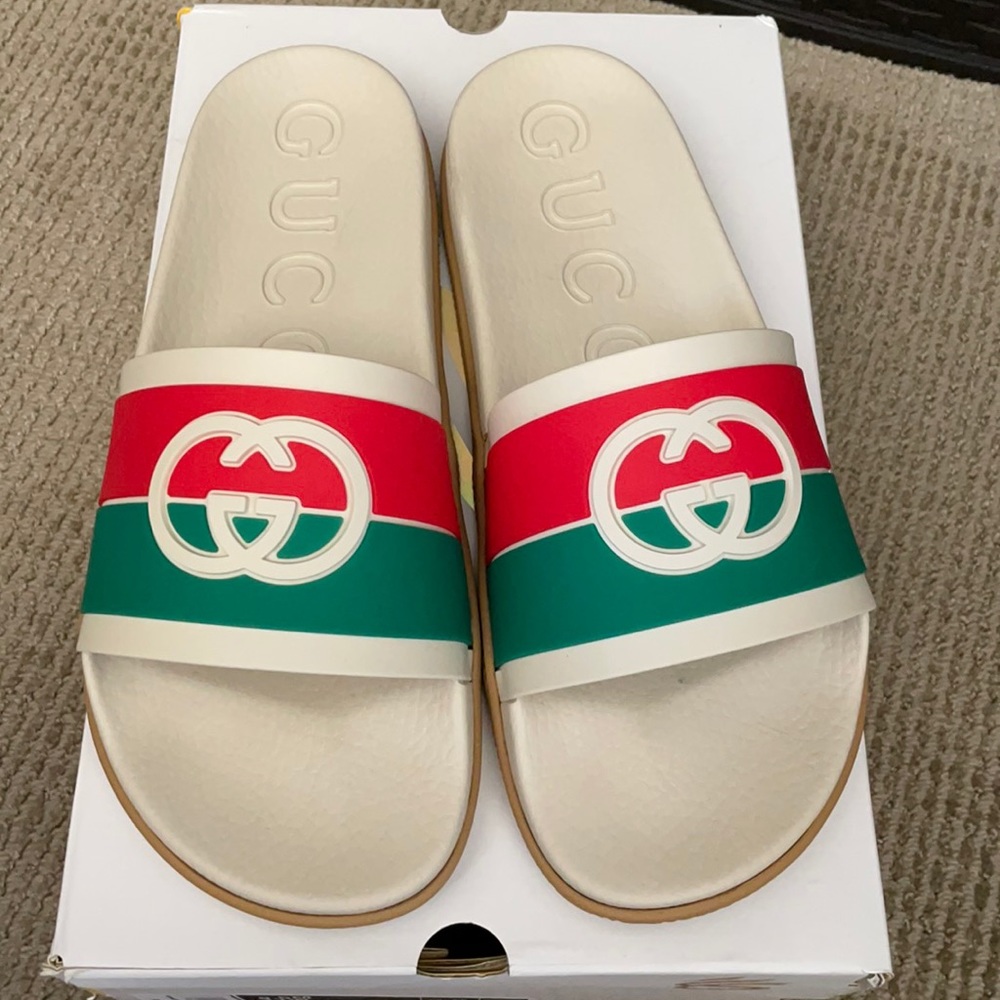 GUCCI SLIDES worn once.
